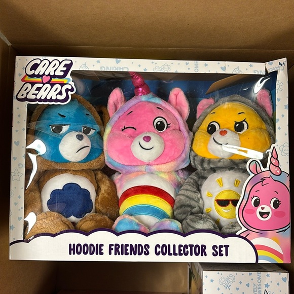 New Care Bears Hoodie Friends Collector Set of 3 - Picture 1 of 2